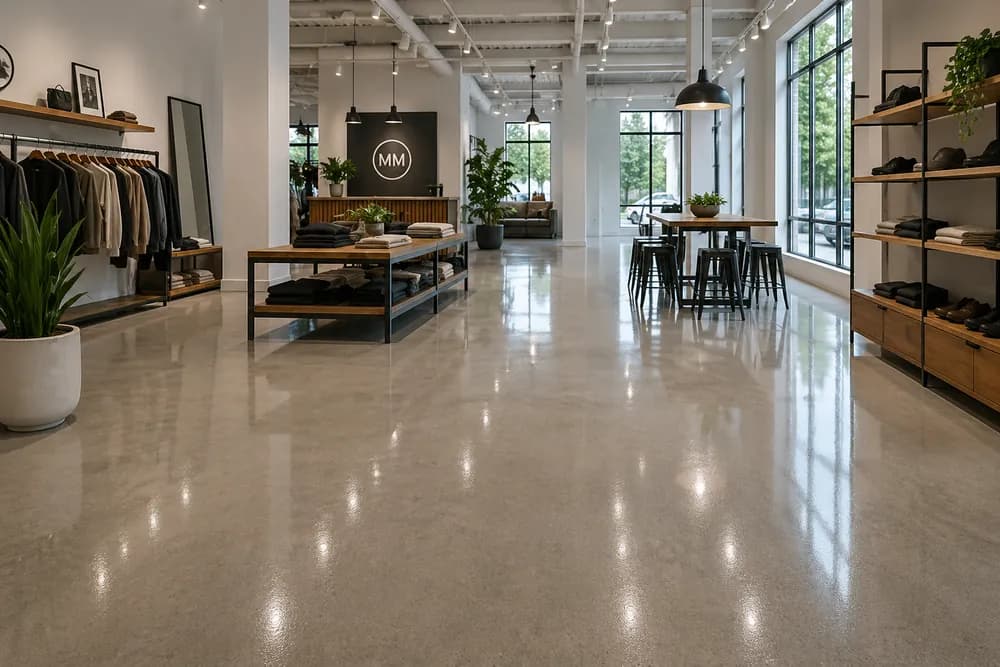 Showroom or Retail flooring example by Premium Floor Coatings